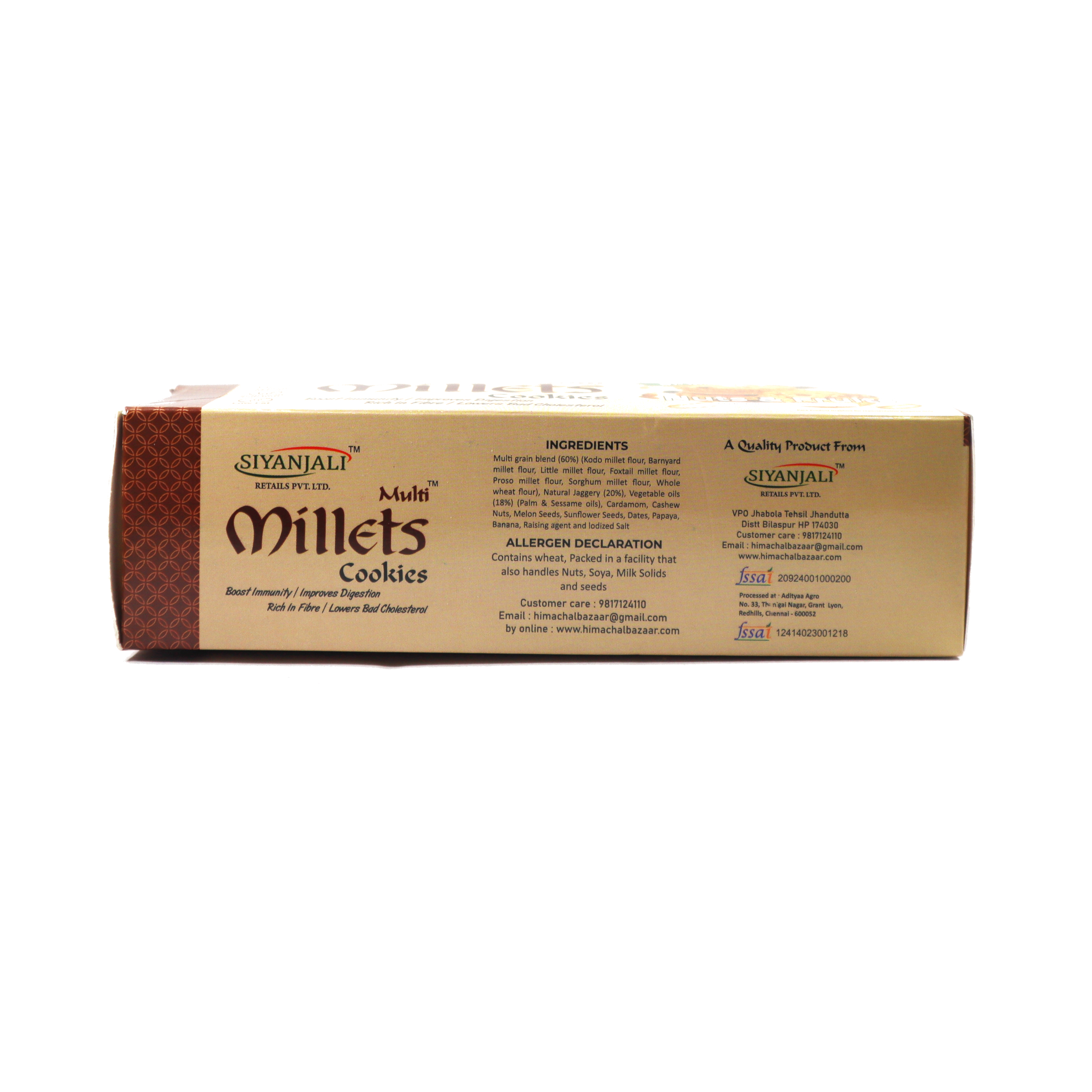 millets-cookies-fruit-nuts-back Siyanjali - Multi Millets Cookies with Nuts & Fruits – Millet’s Crunch in Every Bite 80 gms - Image 3
