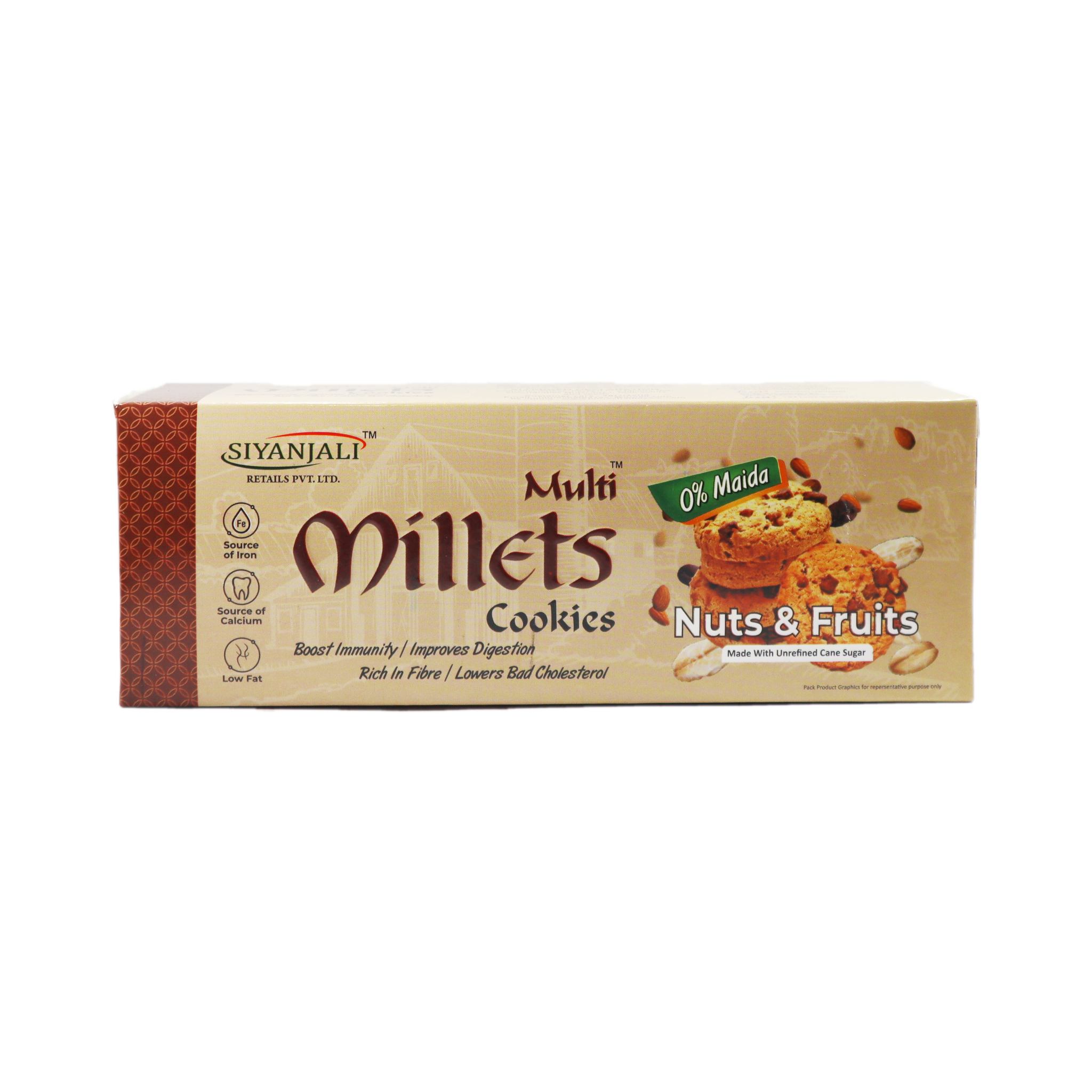 millets-cookies-fruit-nuts Siyanjali - Multi Millets Cookies with Nuts & Fruits – Millet’s Crunch in Every Bite 80 gms